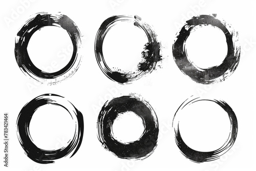  Handdrawn doodle grunge circle highlights. Charcoal pen round ovals. Marker scratch scribble inrounder. Round scrawl frames. Vector illustration of freehand painted circular note vector icon, white b