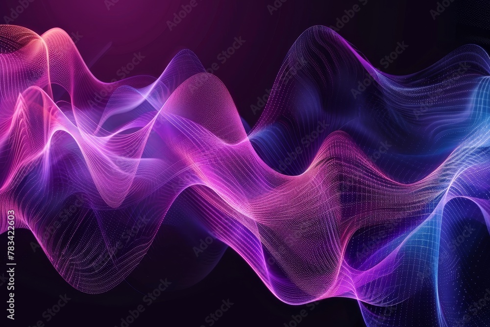 Abstract Colorful Wave Patterns on a Dark Background
