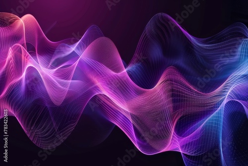 Abstract Colorful Wave Patterns on a Dark Background