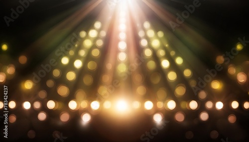 glowing pattern wallpaper glamour background of colorful lights with spotlights shining lights party leds on black background digital illustration of stage or stadium spotlights generative ai © Aedan