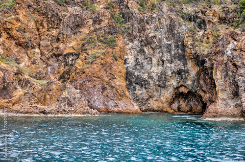 Tortola, British Virgin Islands - March 27, 2024: Boats and sights from the waters around Norman Island 