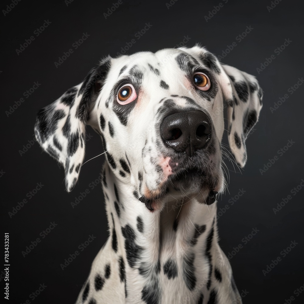 Close-up Portrait of a Dalmatian Dog