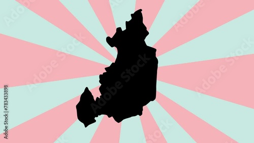 map of Monaragala in Sri Lanka with rotating background photo