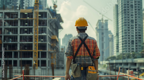 civil engineer on his back observing work photograph