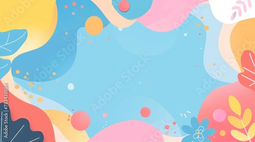 abstract background with colorful shapes and pastel colors, simple flat design with large empty space © CgDesign4U