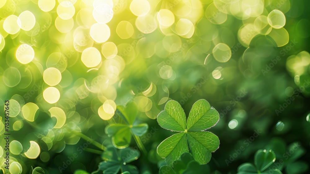 St Patrick's Day background with a shamrock leaves pattern and bokeh lights, a soft green yellow gradient color tone abstract wallpaper for Saint Patrick's Day celebration St Patrick's Day background with a shamrock leaves pattern and bokeh lights, a soft green yellow gradient color tone abstract wallpaper for Saint Patrick's Day celebration