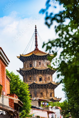 Two ancient pagodas at Kaiyuan Temple in Quanzhou  Fujian  China
