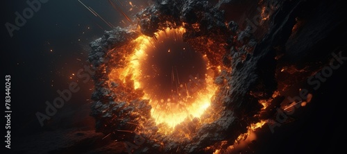 galaxy space light hole, tunnel, fire explosion 42