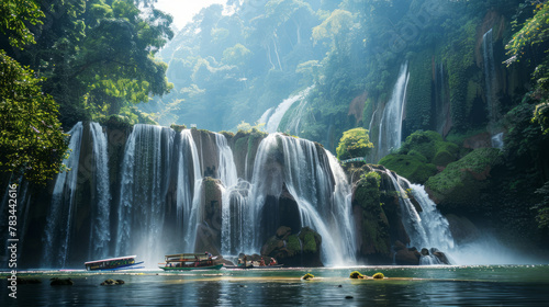 People go to waterfalls on vacation