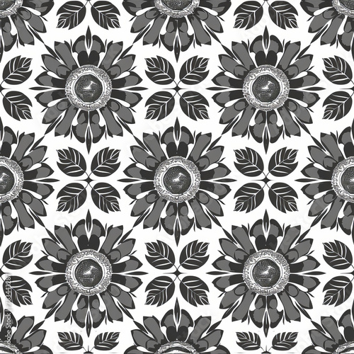 Solar Flora  Botanical Patterns Infused with Solar Energy Concepts seamless pattern