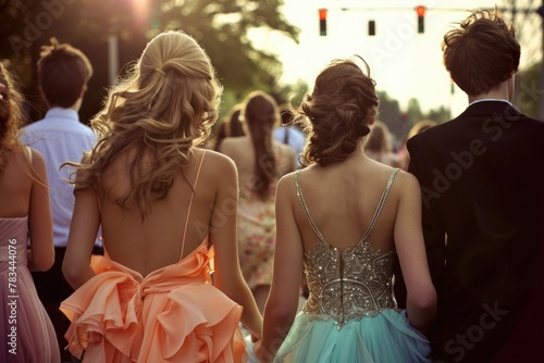 teenagers going to a school prom