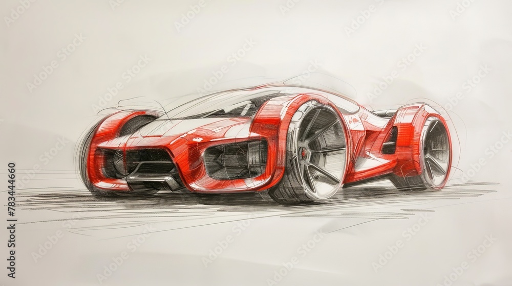 futuristic car, Preschool drawing  