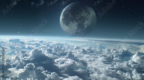 Moon above the clouds.
