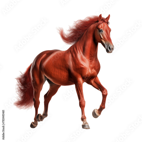 Red horse isolated on transparent background