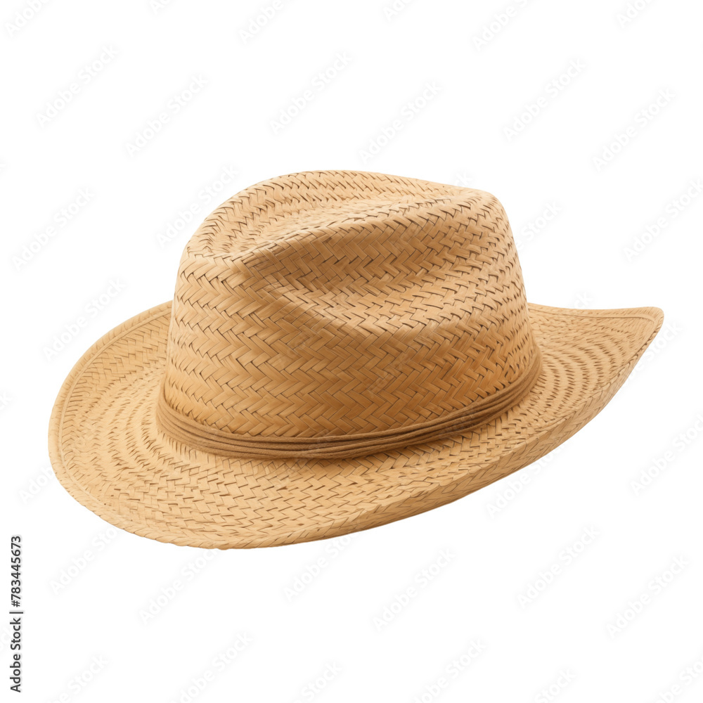 Straw hat isolated on transparent background
