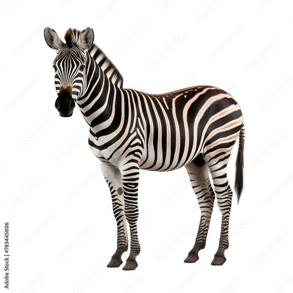 Fototapeta premium Zebra isolated on transparent background