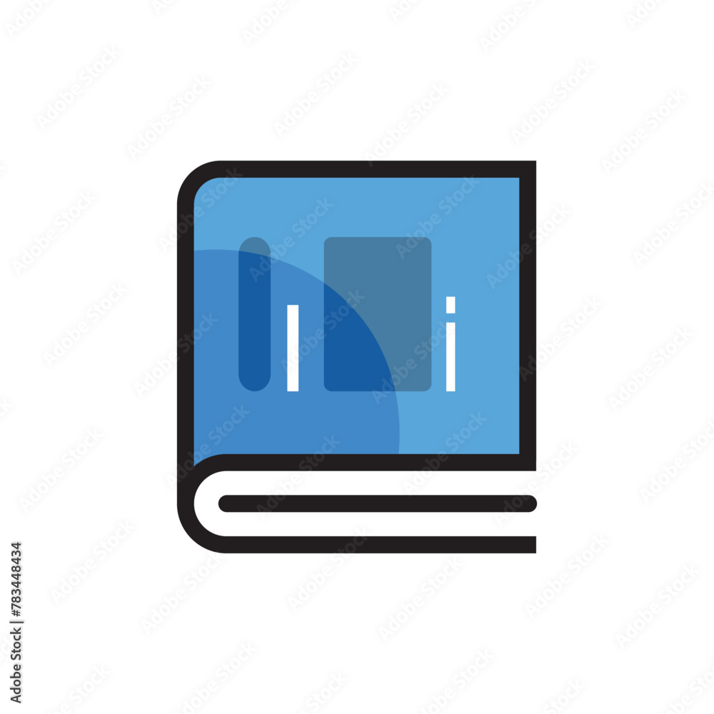 Book icon flat vector illustration. Book icon flat vector illustration.