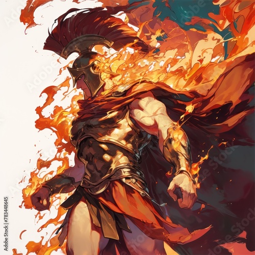 Art illustration Spartan flame 