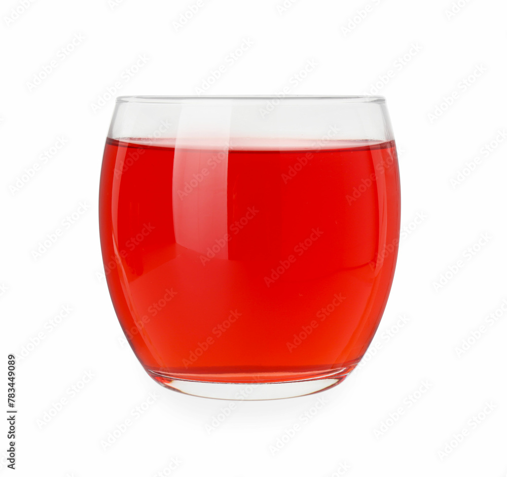 Refreshing pomegranate juice in glass isolated on white Refreshing pomegranate juice in glass isolated on white