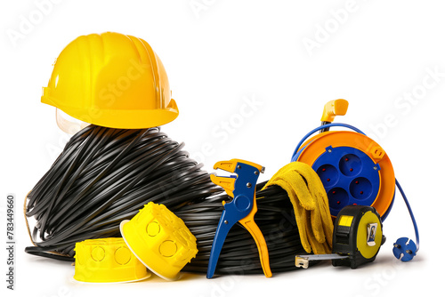 Rolled cables with electric...