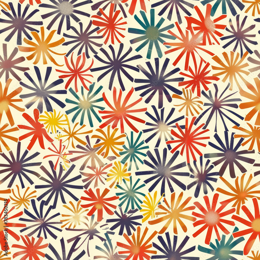 seamless pattern of retro style stars