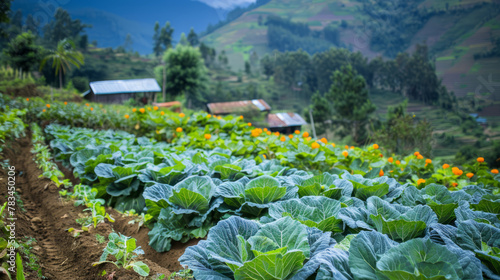 Hill tribes grow cabbage photo