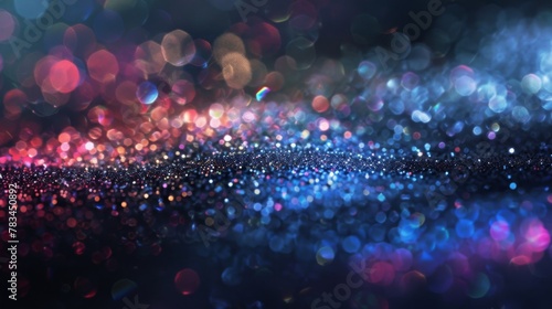 A dark glistening background is brought to life with a sprinkle of prismatic glitter dust photo