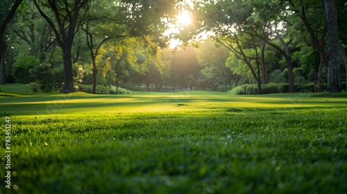 Tranquil Golf Course Landscape: A Peaceful Vista of Green Fairways and Wide Open Skies