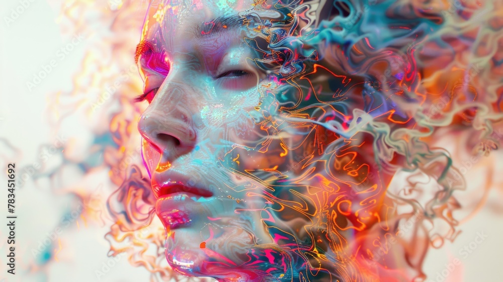 The process of creating an image of a face by a neural network. AI ...