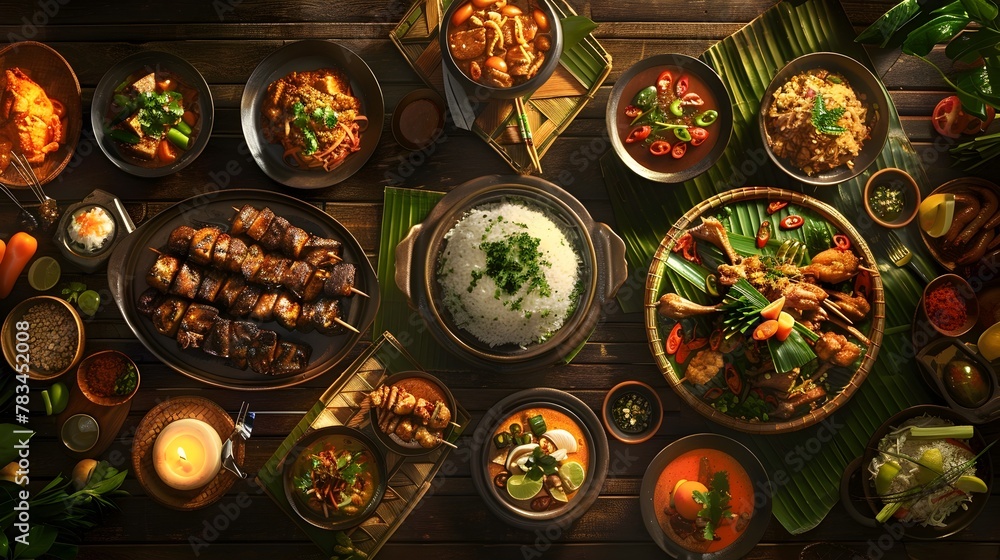 Festive Thai Dining: A Warm and Inviting Communal Meal Celebrating Cultural Tradition