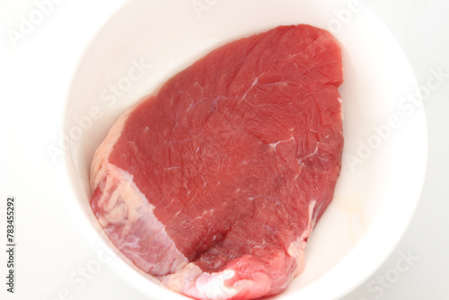 raw beef steak. raw beef meat. raw red meat texture. © Mauri