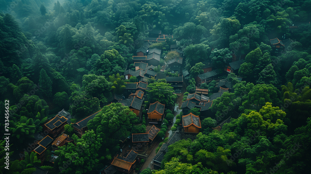 Embark on an exploration of rural tourism in China to uncover the tranquility and allure of traditional Chinese villages, where morning fog blankets ancient villages boasting traditional architecture.