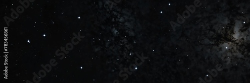 white stars on black empty space universe void panoramic wide angle view from Generative AI photo