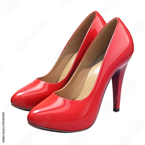 3d Render of Retro Red Stiletto Heels