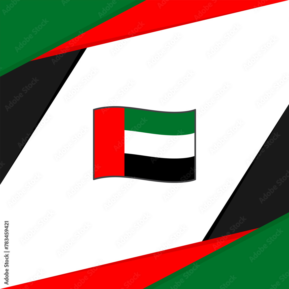 United Arab Emirates Flag Abstract Background Design Template. United Arab Emirates Independence Day Banner Social Media Post