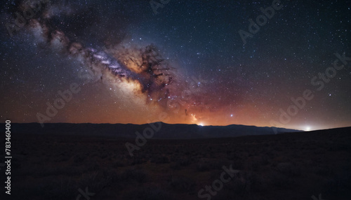 Night Sky Landscape with Milky Way background