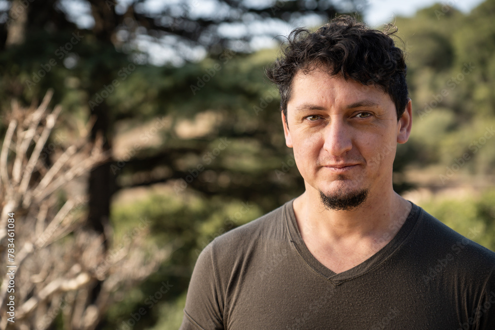 Close-Up Portrait of Middle-Aged Caucasian Man Outdoors Close-Up Portrait of Middle-Aged Caucasian Man Outdoors