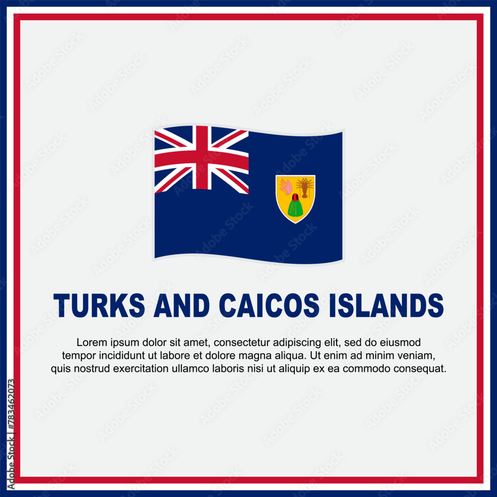 Fototapeta premium Turks And Caicos Islands Flag Background Design Template. Turks And Caicos Islands Independence Day Banner Social Media Post. Banner