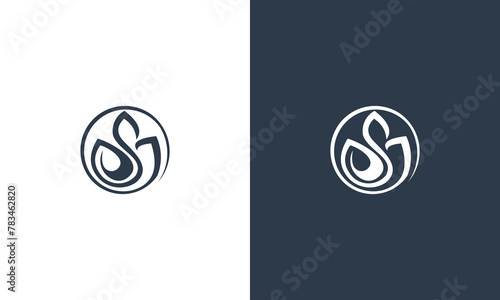 letter s simple flower logo design vector illustration