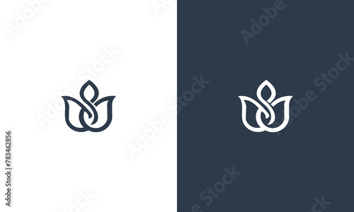 letter s simple flower logo design vector illustration