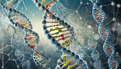 生命の基盤となる遺伝子コードの精緻なビジュアル表現 photo