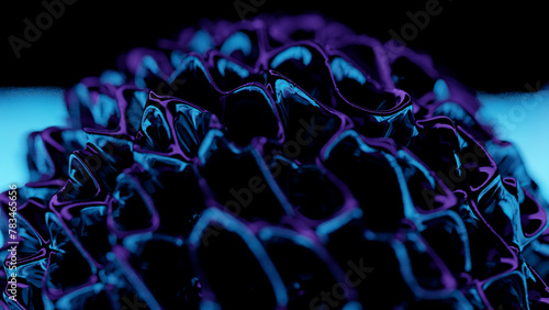 3d loop animation of a fantasy environment with an organic sphere