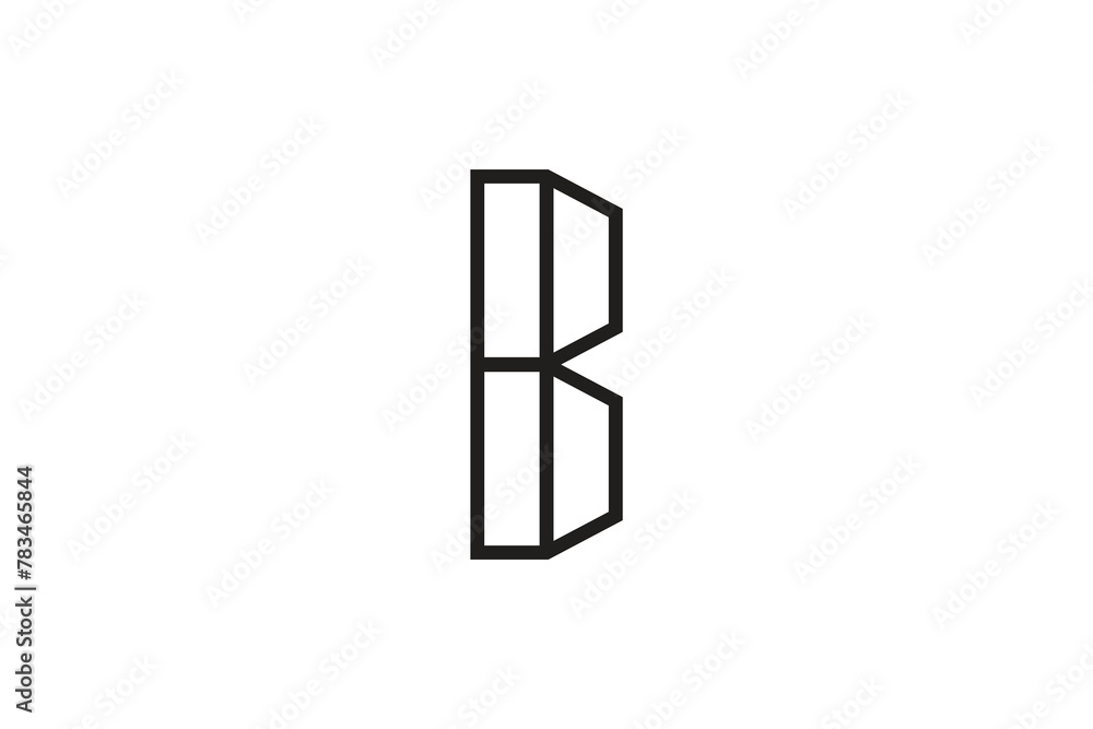 outline initial letter  b icon logo design vector illustration. abstract monogram letter B symbol logo vector design template with line art, modern and elegant styles.
