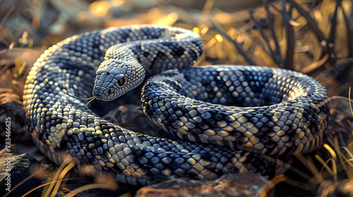 Non-Venomous Snake in Natural Habitat: A Display of Vibrant Patterns and Survival Adaptation