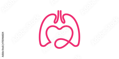 combination of creative lung logo designs with the shapes of love, hearth, care, health, medical, logo design templates, symbols, icons, vectors, creative ideas.
