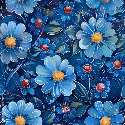 Midnight Bloom Seamless Floral Pattern