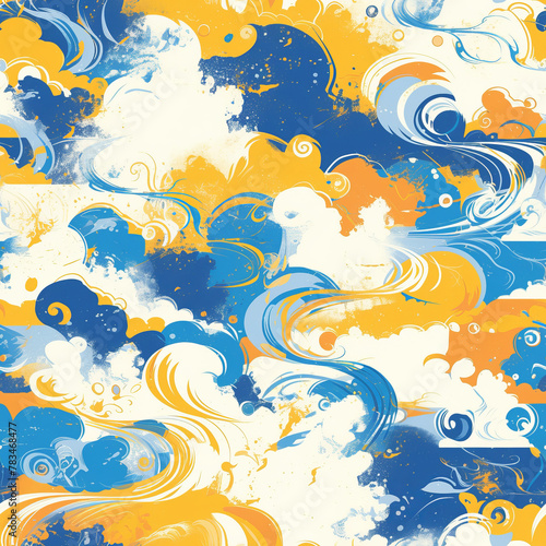 Abstract Oceanic Waves Pattern seamless