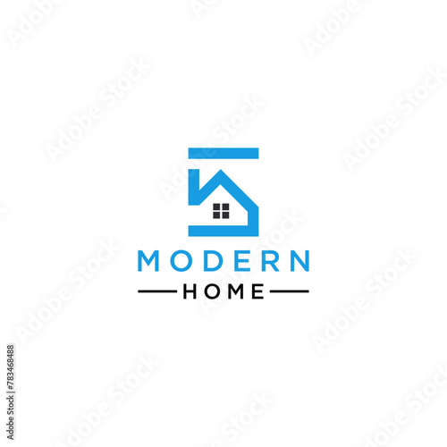 Logo lettering 5 for home. Logo design of Number Five in vector for construction, home, real estate, building, property. Minimal awesome trendy professional logo design template. 