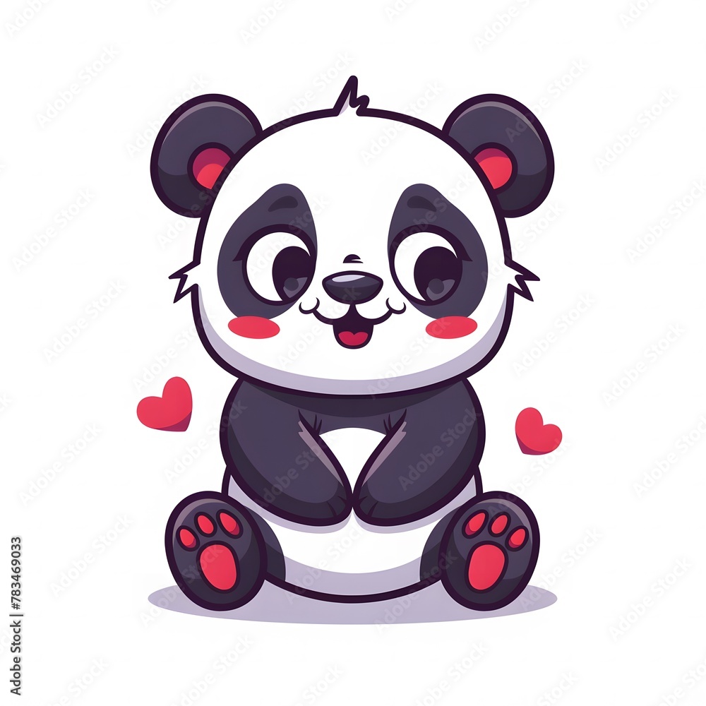 Cute and Happy panda Character in Simple Cartoon Style
Cute and Happy panda Character in Simple Cartoon Style