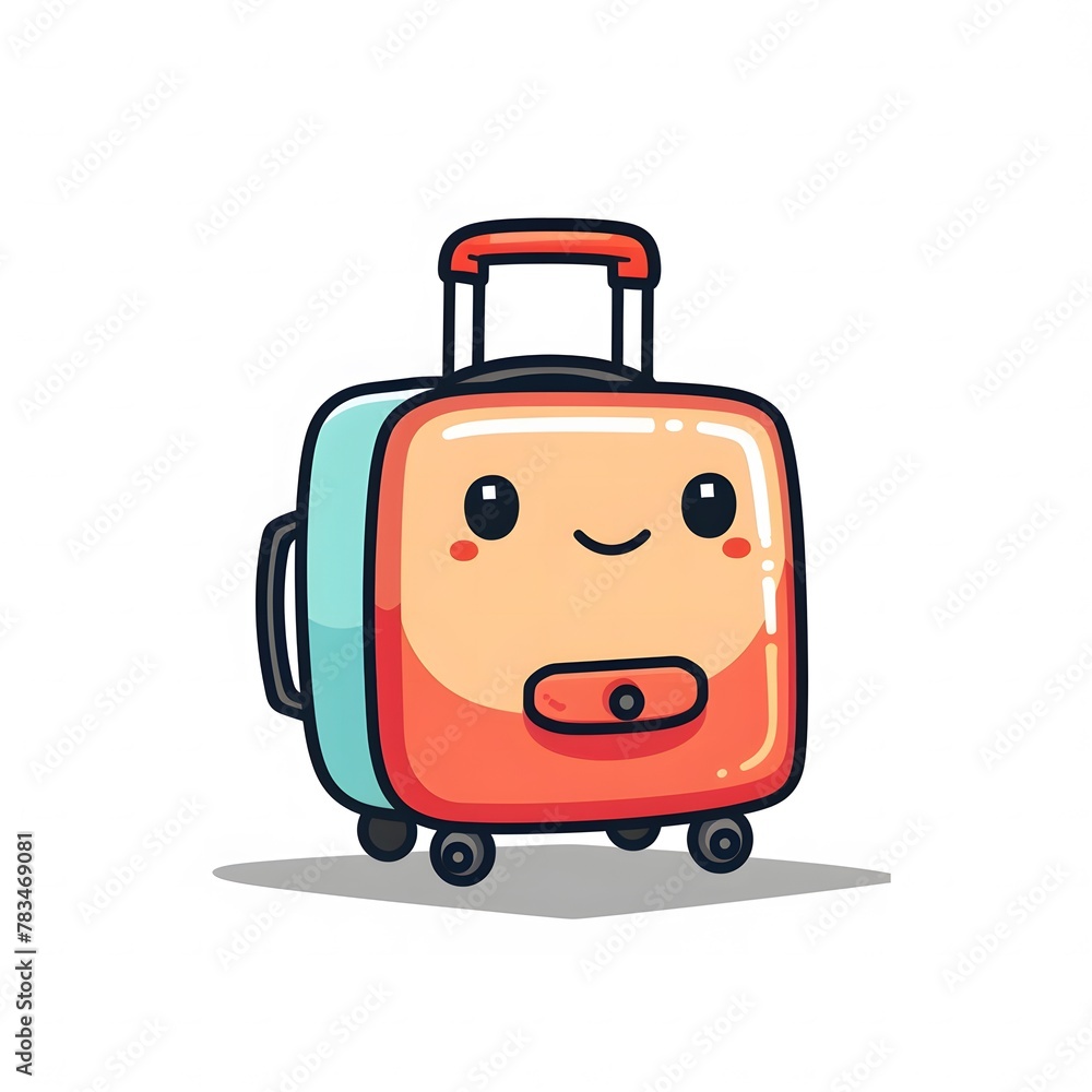 Cute and Happy suitcase Character in Simple Cartoon Style
Cute and Happy suitcase Character in Simple Cartoon Style